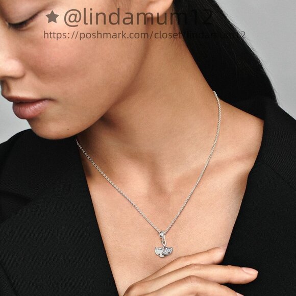 Pandora Double Gingko Leaves Sparkling Dangle Charm - Picture 5 of 5